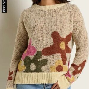 Toad&Co Multicolor Floral cotati dolman Crew Neck Sweater!